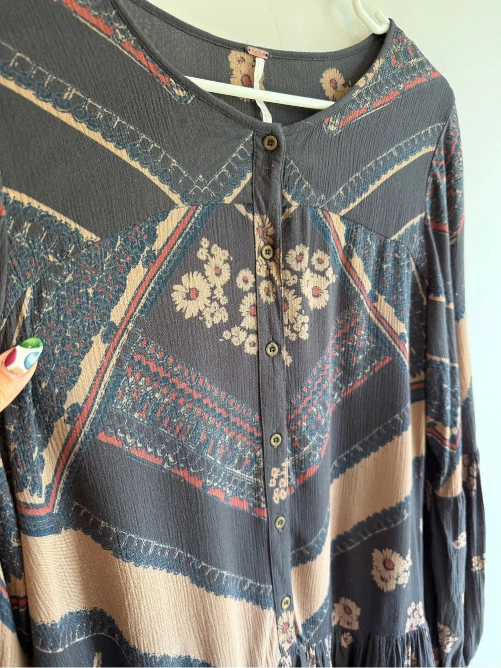 Free People Printed Rayon Gauze from Your Heart Midnight